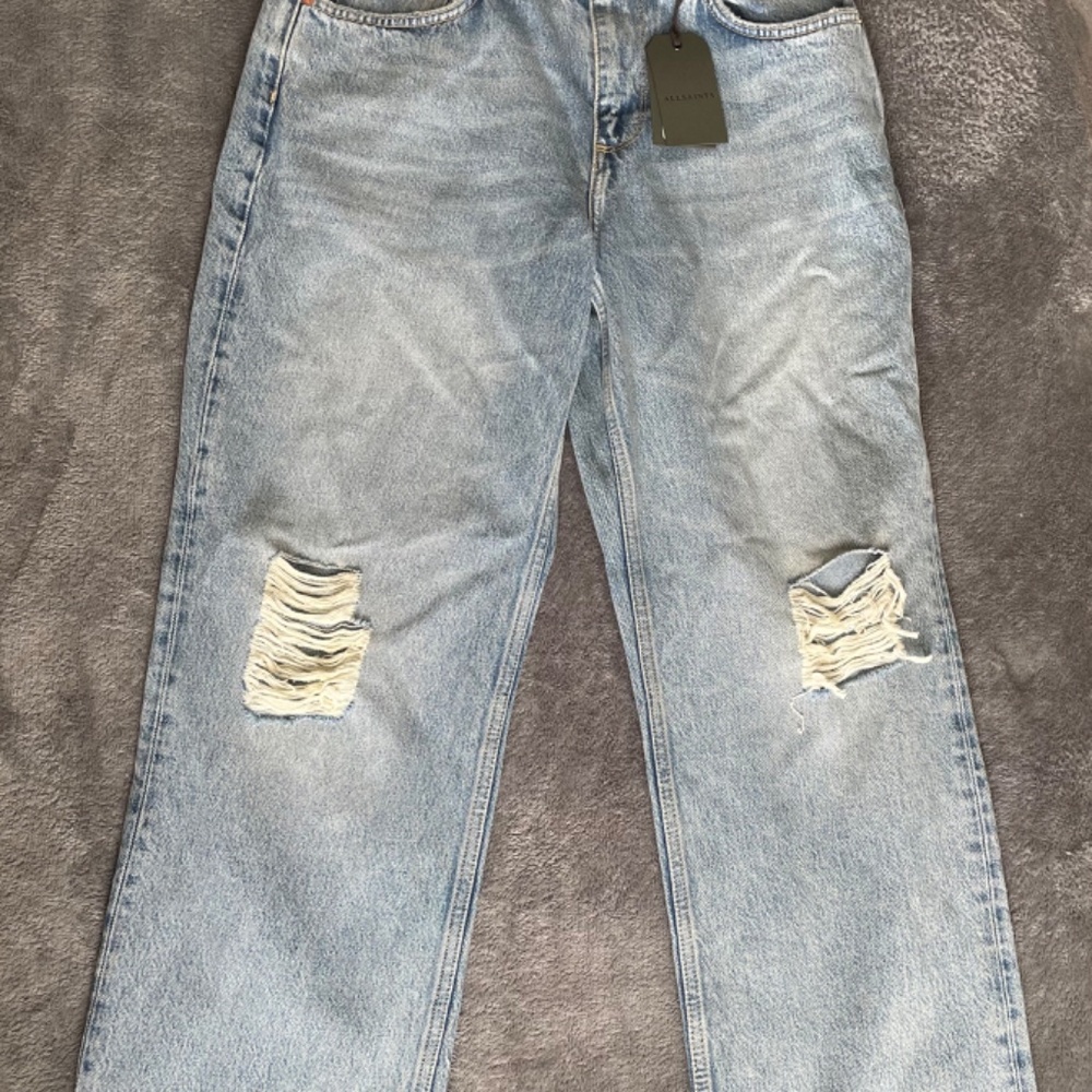 BRAND NEW W/TAGS Allsaints light wash women’s boy jeans - Picture 2 of 4